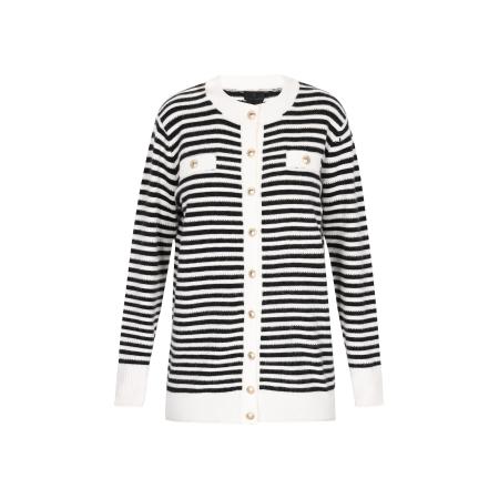 DreiMaster DreiMaster Klassik Gebreid vest zwart / wit