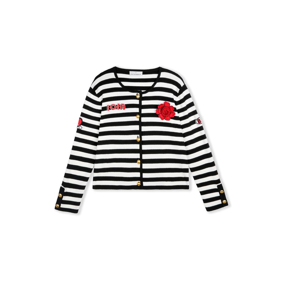 Lola Casademunt Lola Casademunt Gebreid vest zwart / wit -