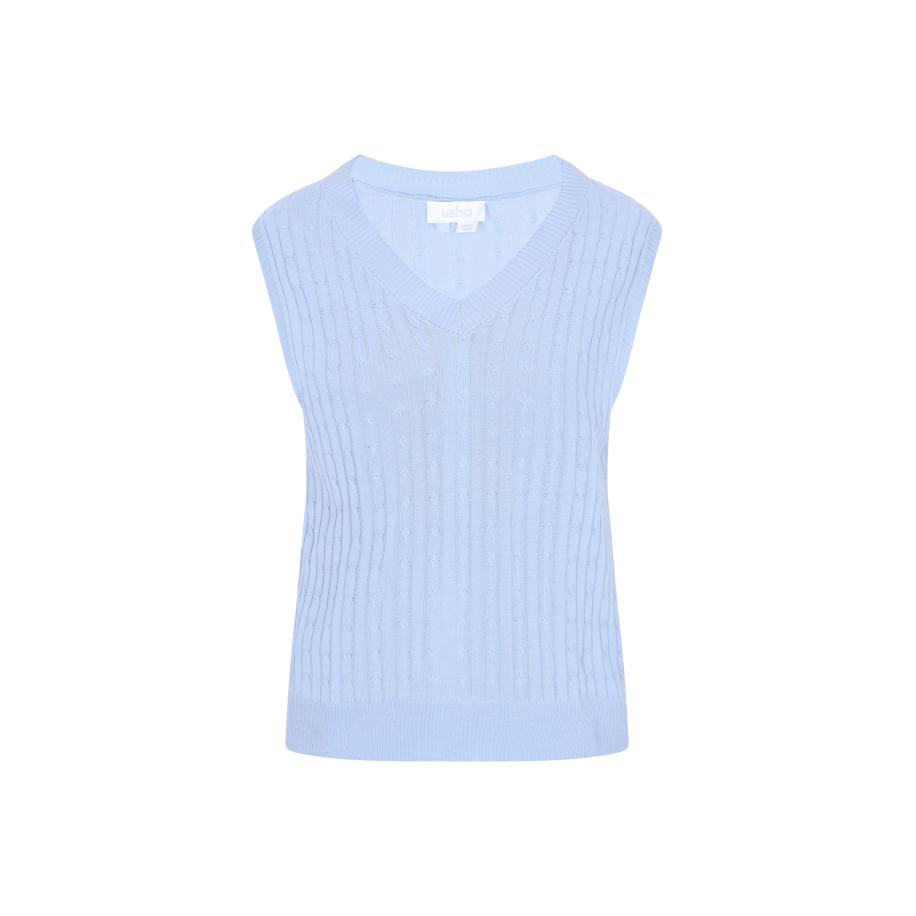 Usha usha BLUE LABEL Gebreide bodywarmer Everyday Fashion lichtblauw -