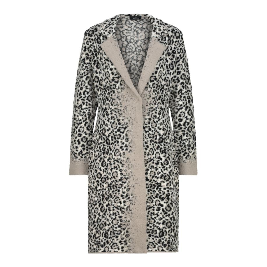 Monari monari Gebreid vest grijs / zwart / wit -