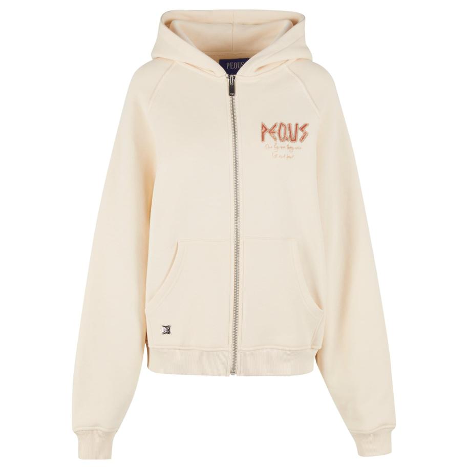 Pequs Sweatvest Ancient Love Story crème / camel / donkerbeige / donkerrood Bruin