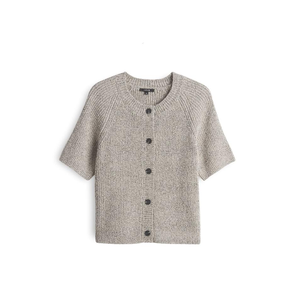 OPUS OPUS Gebreid vest Dacki nachtblauw / lichtgrijs -