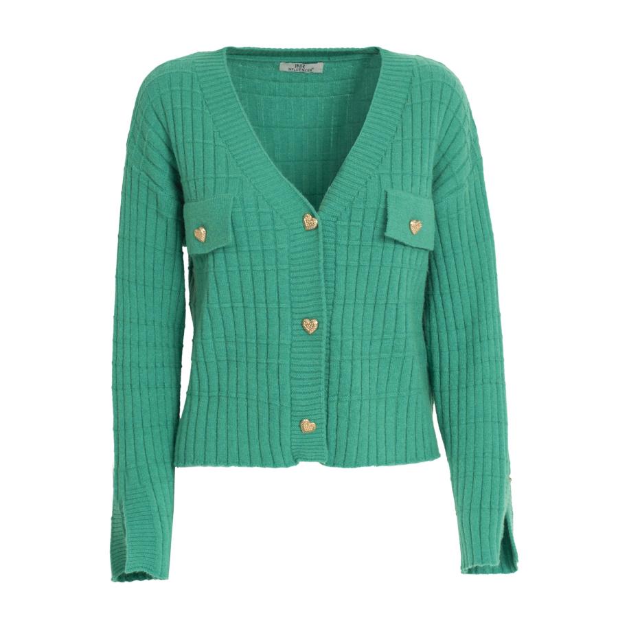Influencer Influencer Gebreid vest Fancy groen -