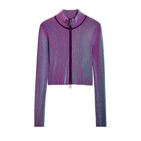 Desigual Desigual Gebreid vest hemelsblauw / wijnrood / roodviolet