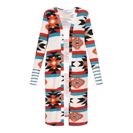 ebeeza ebeeza Gebreid vest petrol / rood / zwart / wit