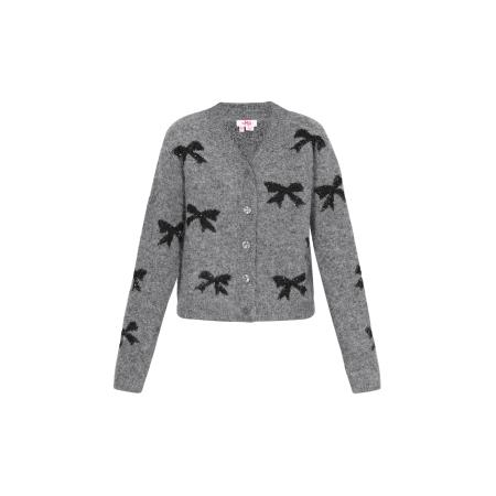 MYMO MYMO Gebreid vest grijs / zwart