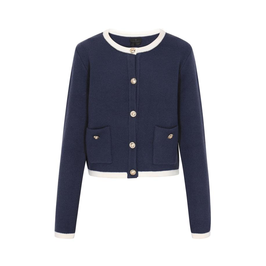 DreiMaster DreiMaster Klassik Gebreid vest navy / wit -