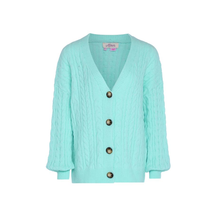 aleva aleva Gebreid vest mintgroen -