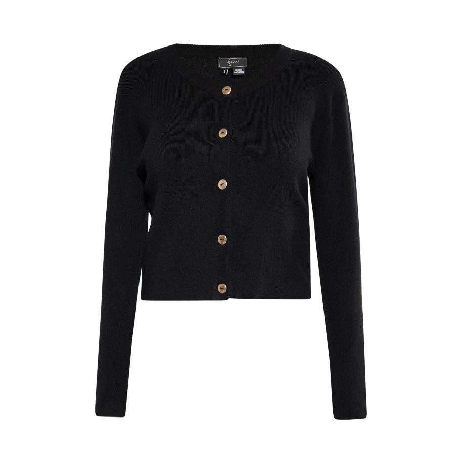 Faina faina Gebreid vest zwart -