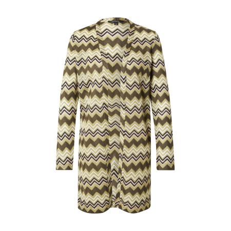 Comma COMMA Gebreid vest olijfgroen / pastelgroen / zilver / wit