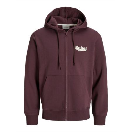 JJ Rebel JJ Rebel Sweatvest JREBRAKIM wijnrood / wit