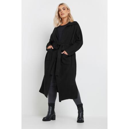 Yours Vestjas Met Lange Pasvorm En Tailleband In Zwart Size 62-64