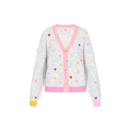 MYMO MYMO Gebreid vest lichtblauw / geel / lichtgrijs / rosa / rood