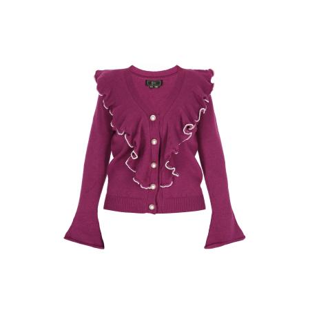 Faina faina Gebreid vest beige / pruim