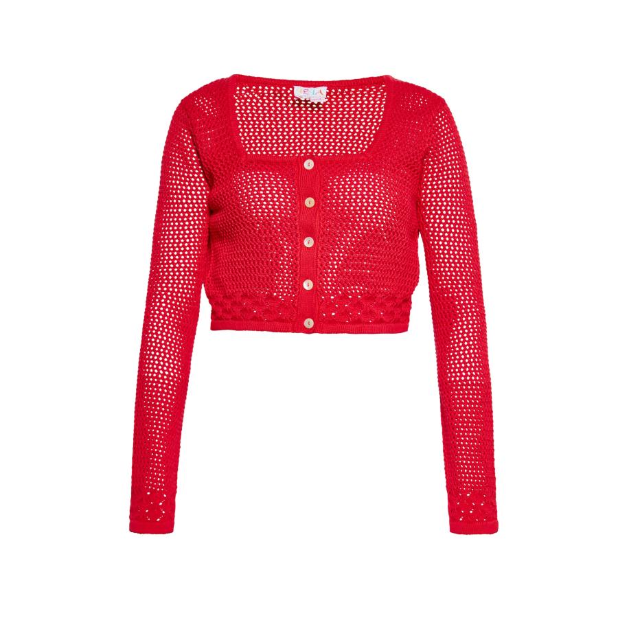 IZIA IZIA Gebreid vest rood -
