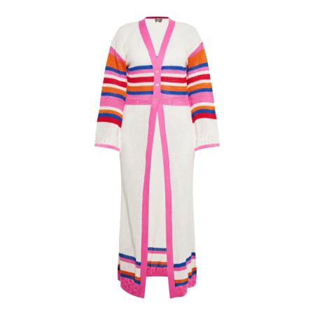 ebeeza ebeeza Gebreid vest blauw / oranje / lichtroze / wit