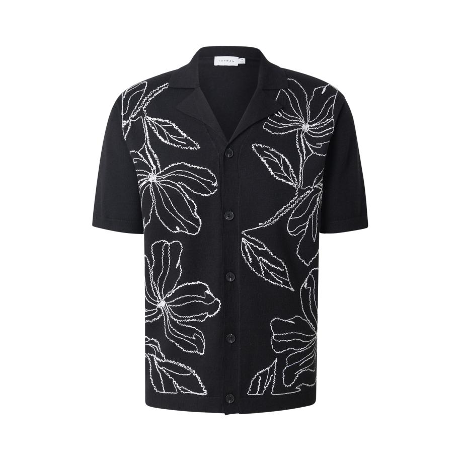Topman TOPMAN Gebreid vest zwart / wit -