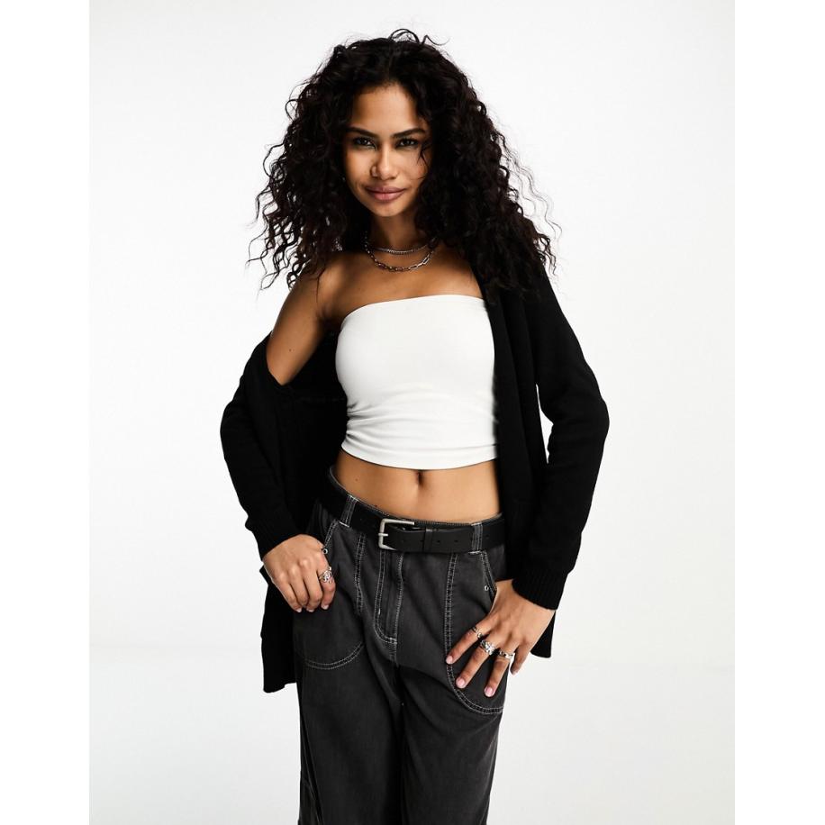 Only Licht gebreid vest in zwart Zwart