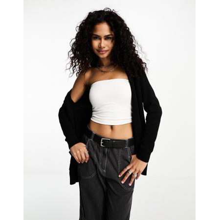 Only Licht gebreid vest in zwart