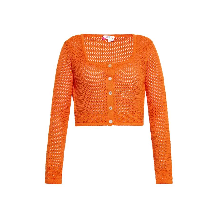 IZIA IZIA Gebreid vest oranje -