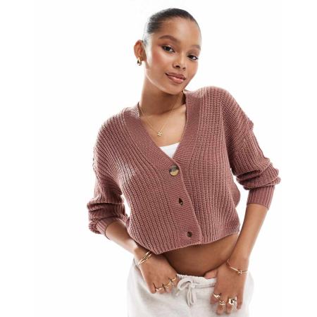 ONLY Gebreid vest in donkerroze