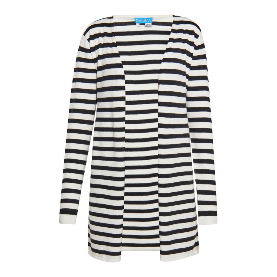 SANIKA SANIKA Gebreid vest zwart / natuurwit -