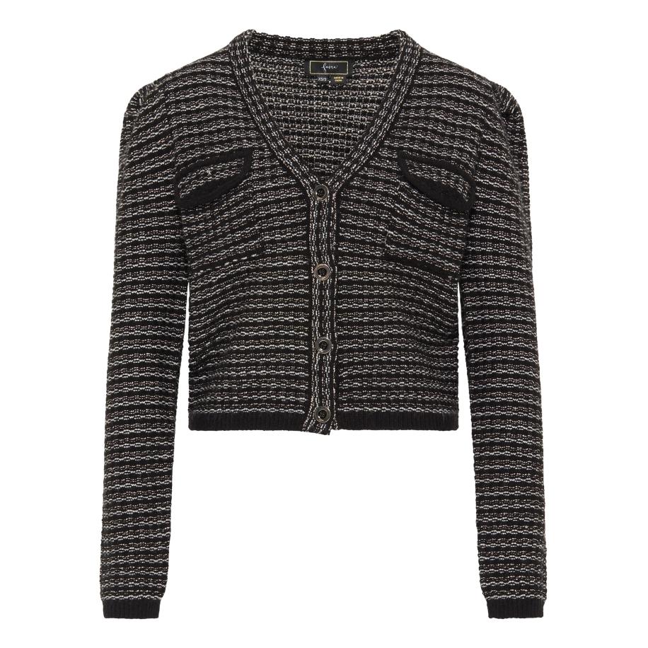 Faina faina Gebreid vest zwart / wit -