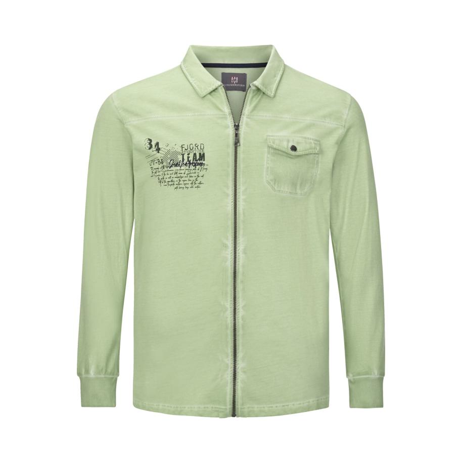 Jan Vanderstorm Sweatjacket lichtgroen, Print Groen