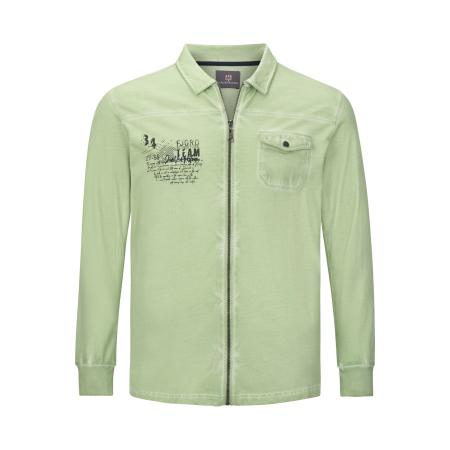 Jan Vanderstorm Sweatjacket lichtgroen, Print