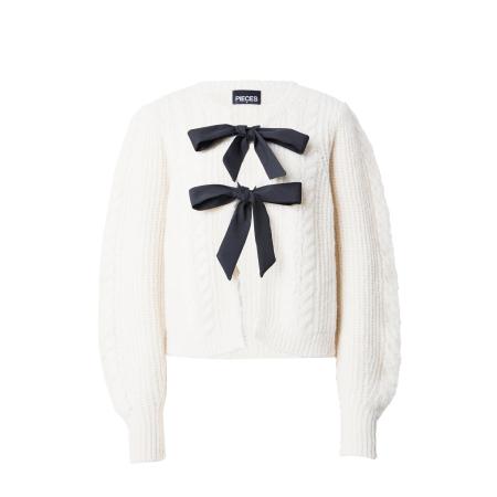 Pieces PIECES Gebreid vest Row ecru / zwart
