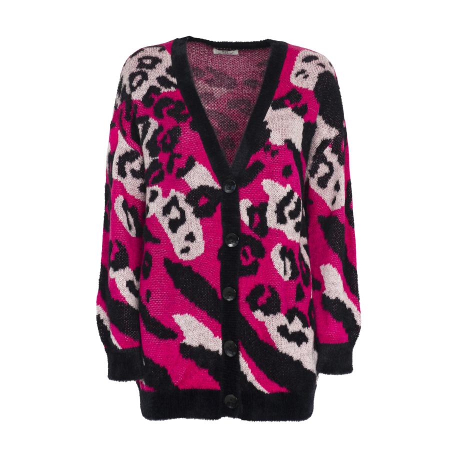 Influencer Influencer Gebreid vest pink / zwart / wit -