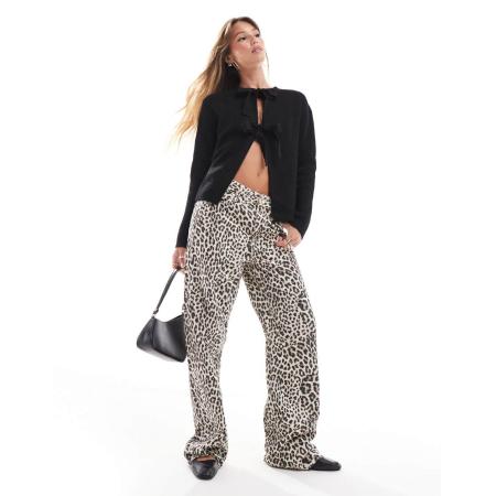 Pieces Omkeerbaar vest met gestrikte voorkant in zwart