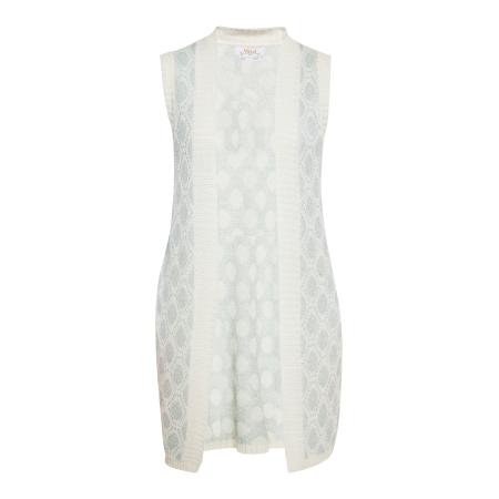 Usha usha FESTIVAL Gebreide bodywarmer pastelblauw / wit