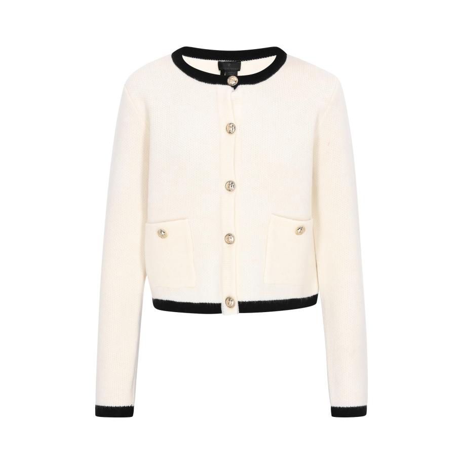 DreiMaster DreiMaster Klassik Gebreid vest zwart / offwhite -