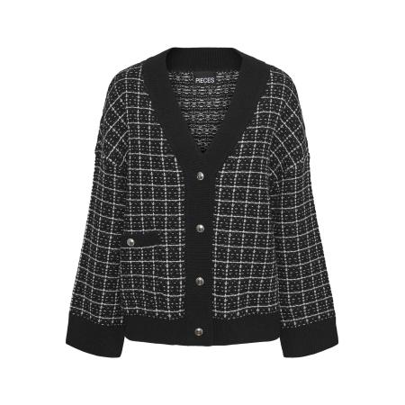 Pieces PIECES Gebreid vest Nilja zwart / wit