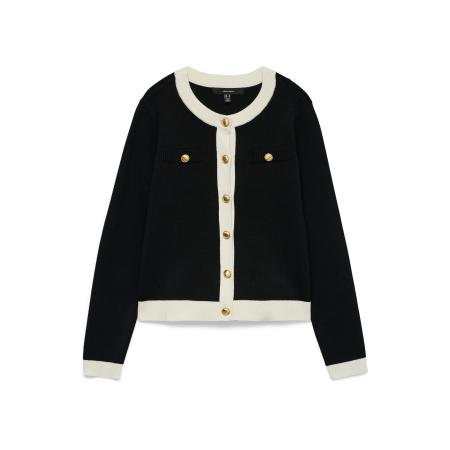 Vero Moda VERO MODA Gebreid vest VMOli zwart / wolwit