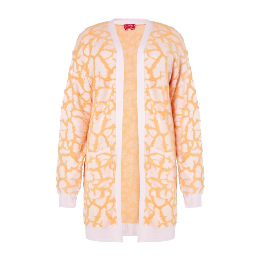 Swirly swirly Gebreid vest mandarijn / lichtroze -