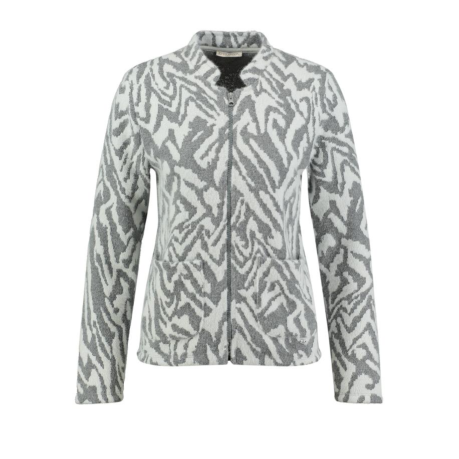 Key Largo Key Largo Gebreid vest Cosmic grijs / wit -