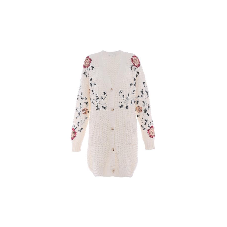 Faina faina Gebreid vest gemengde kleuren / wolwit -