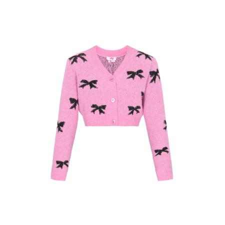 MYMO MYMO Gebreid vest pink / zwart