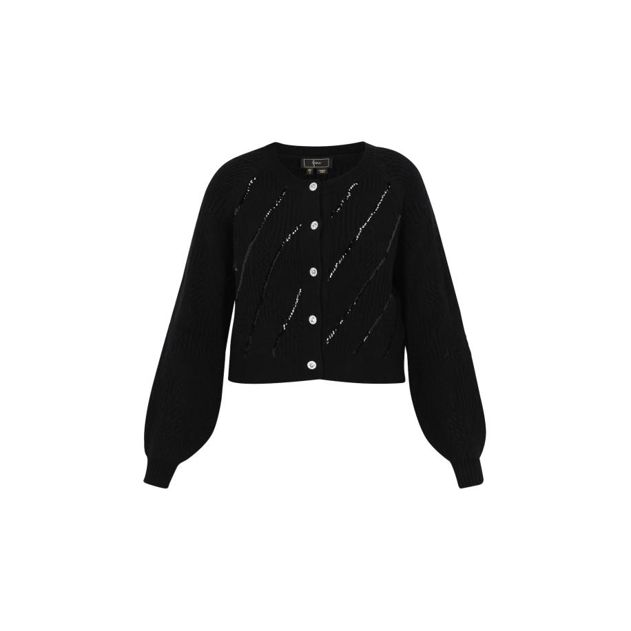 Faina faina Gebreid vest zwart -