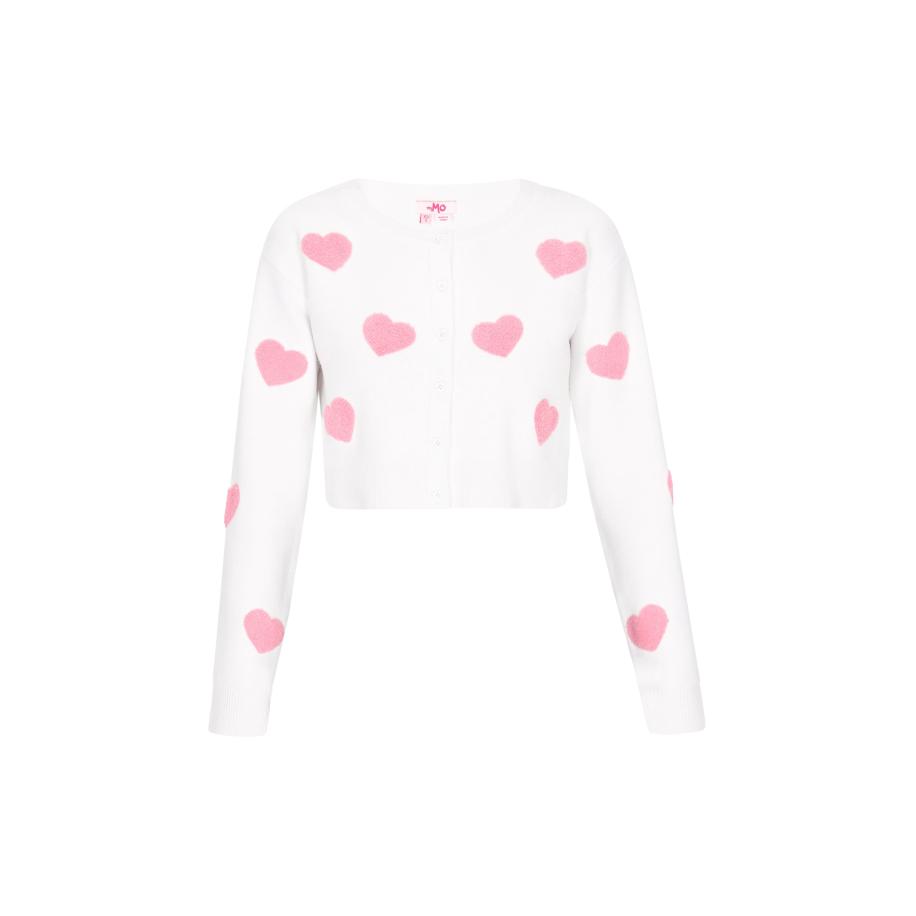 MYMO MYMO Gebreid vest pink / offwhite -