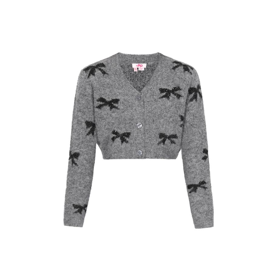 MYMO MYMO Gebreid vest grijs / zwart -