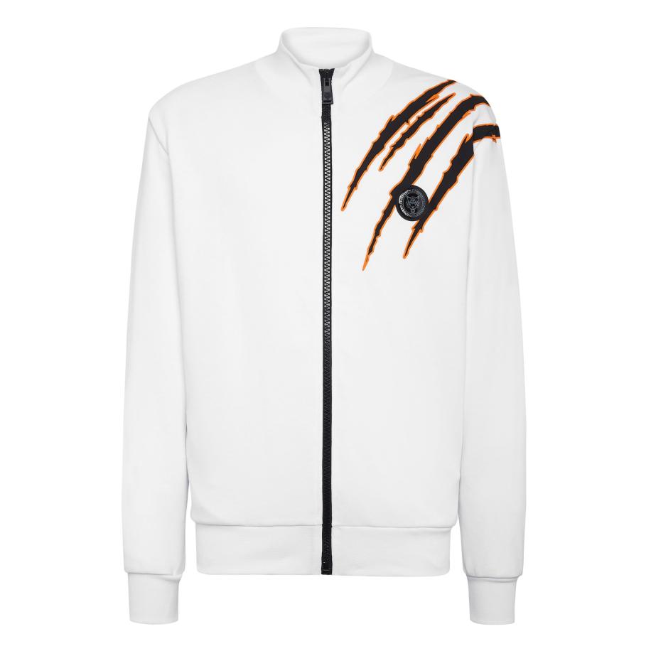 Plein Sport Plein Sport Sweatvest oranje / zwart / wit -
