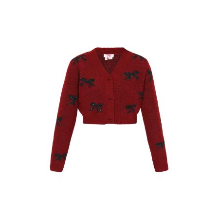 MYMO MYMO Gebreid vest bourgogne / zwart