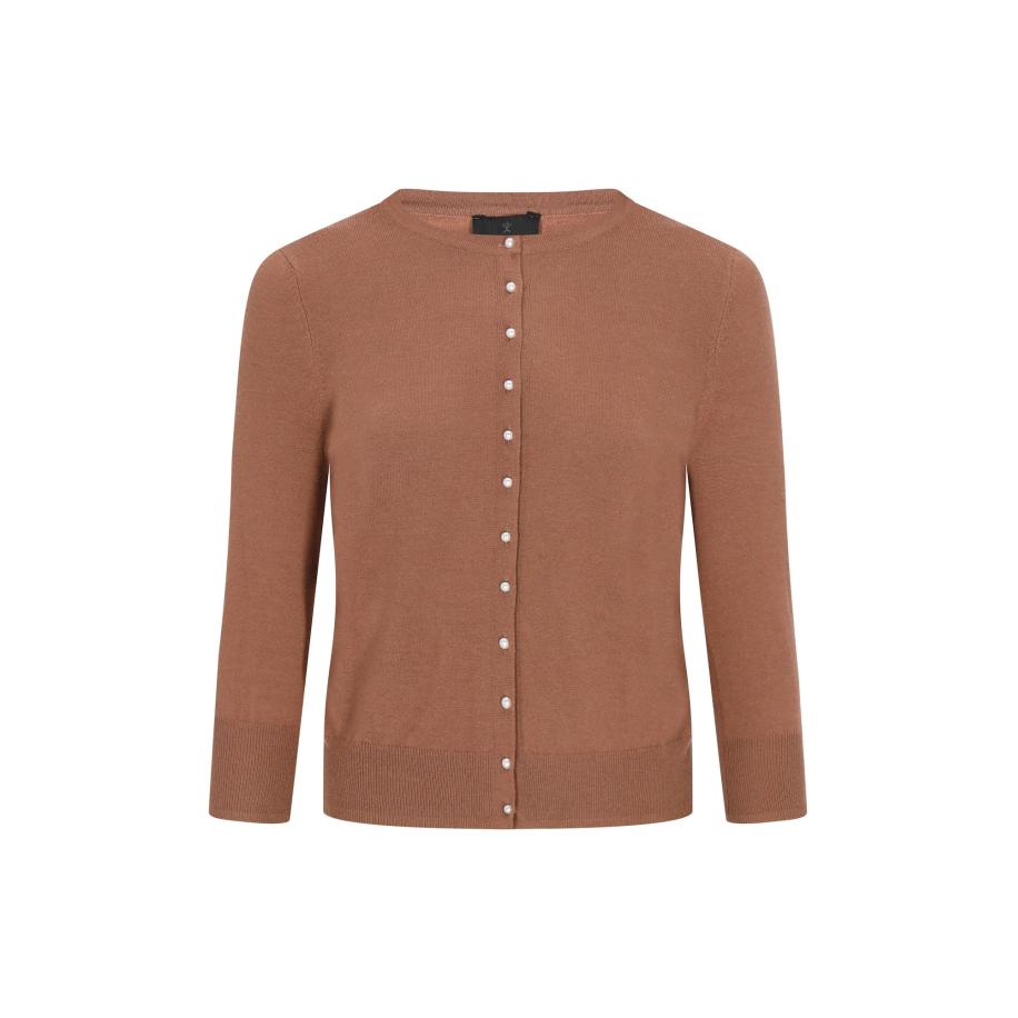 DreiMaster DreiMaster Klassik Gebreid vest donkerbeige -