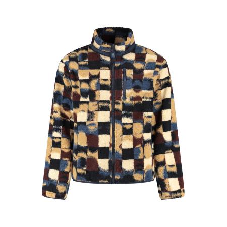 Shiwi Shiwi Fleece jas camel / lichtbeige / navy / donkerbruin