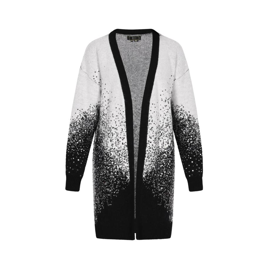 Faina faina Gebreid vest zwart / wit -