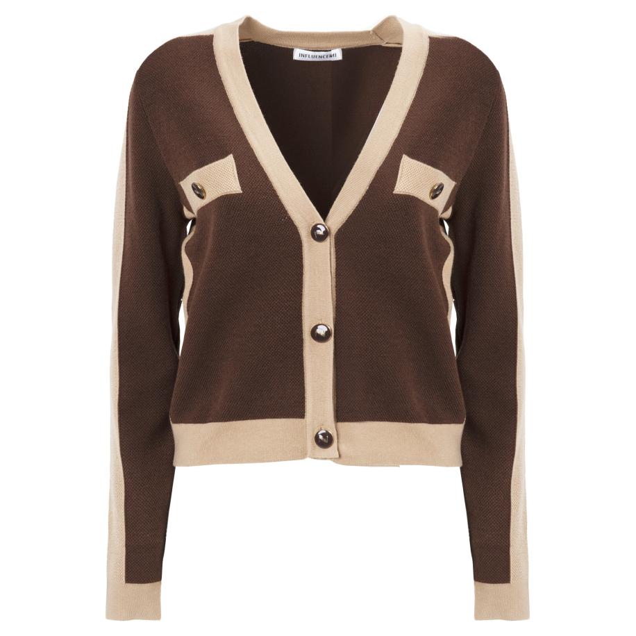 Influencer Influencer Gebreid vest lichtbeige -