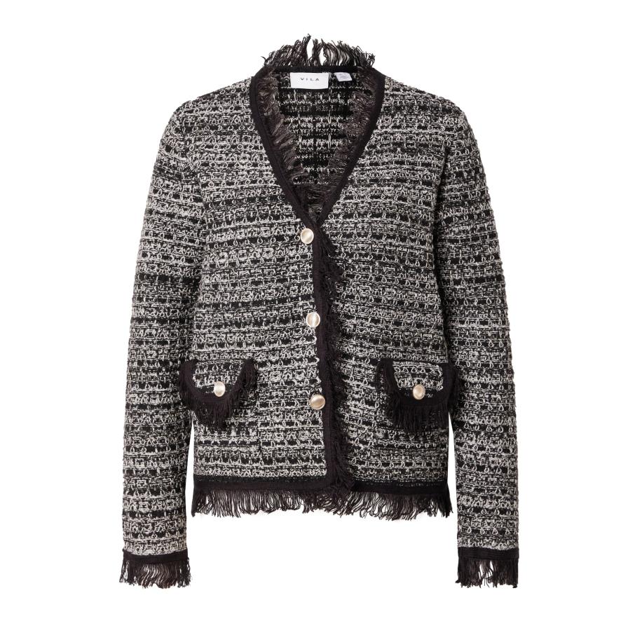 Vila VILA Gebreid vest VISolera zwart / offwhite -